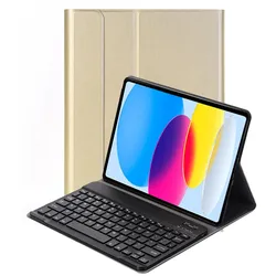 Lobwerk 2in1 Set Bluetooth Tastatur in Weiß + Hülle für Apple iPad 10. Gen 2022 10.9 Zoll Case Schutzhülle Standfunktion Sleep and Wake