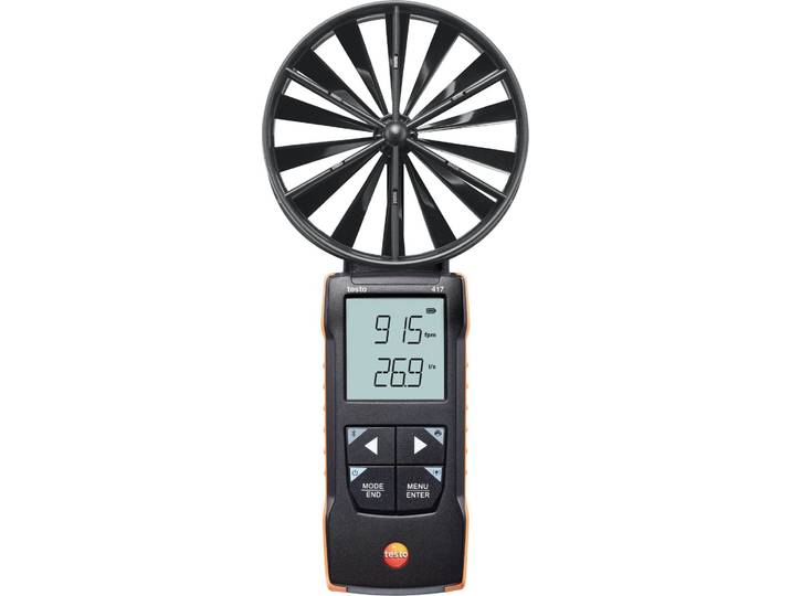 testo - 417 - 0563 0417 - Anémomètre numérique à hélice 100 mm avec connexion à l'App pour la mesure de la vitesse de l'air et du débit volumétrique