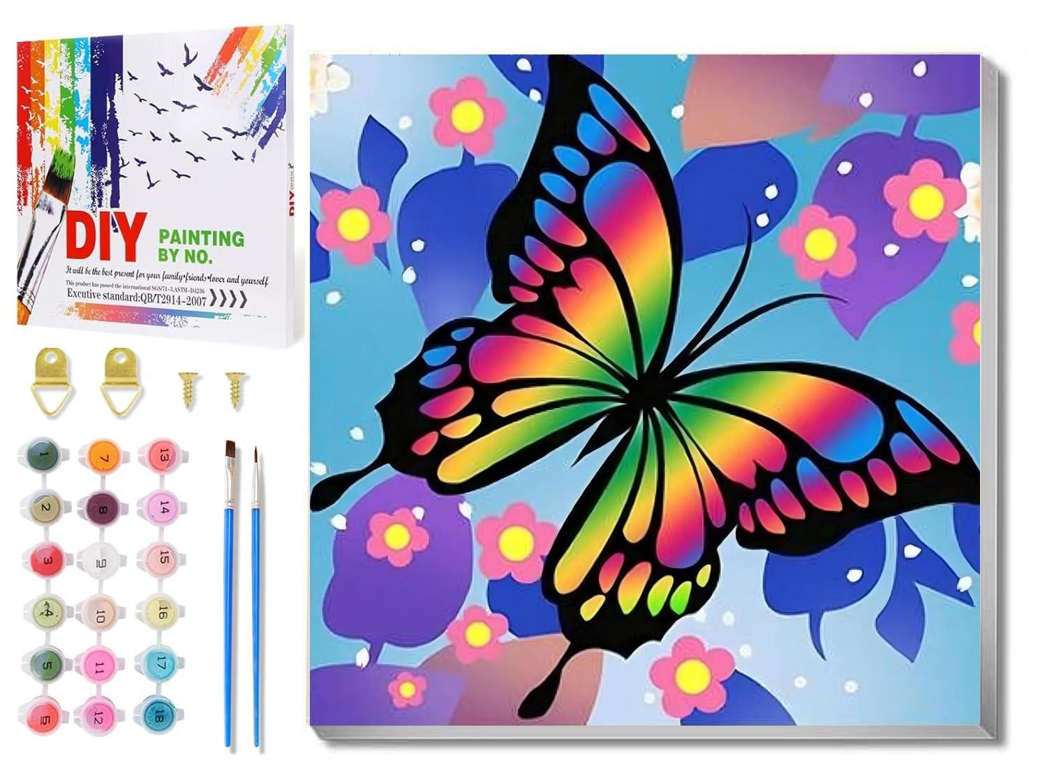 Schilderen op nummer Butterfly schilderij met lijst voor kinderen