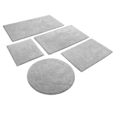 Badematte WECON HOME BASICS "Erik", grau (licht grau), H:20mm, Baumwolle, Badematten, Badematte, waschbar, rutschfest, sehr weich, strapazierfähig, pflegeleicht