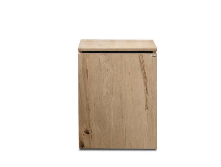 Voglauer Wäschetonne, Eichefarben, Holz, 45x45x60 cm, Made in Austria, Goldenes M, Rollen, Haushalt & Reinigung, Wäschepflege, Wäschekörbe & Wäschetonnen