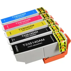 5 Ampertec Tinten ersetzt Epson C13T335740 33XL Multipack KCMY PBK