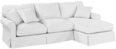 Baldwin 2-Piece Sectional Slipcover - Right Arm Chaise & Left Arm Loveseat - Super White Twill - Ballard Designs