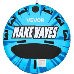 VEVOR Towable Tube für Boote, Wassersport-Schleppreifen für 3 Personen, bis 231 kg Tragfähigkeit, mit Antirutschpolstern, Nylonhülle, Gepolsterten Griffen und Sicherheitsventil, für Seen, Flüsse, Blau