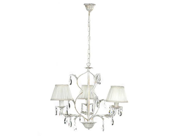 Kristall-Hängeleuchte, Weiß, Metall, Glas, 105 cm, Lampen & Leuchten, Leuchtenserien