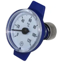 Thermometer für ISO-T Griff, 0 - 120 °C (Ausführung: blau)
