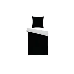 como Satin Wende-Bettwäsche  Satin Piping ¦ schwarz ¦ Maße (cm): B: 135