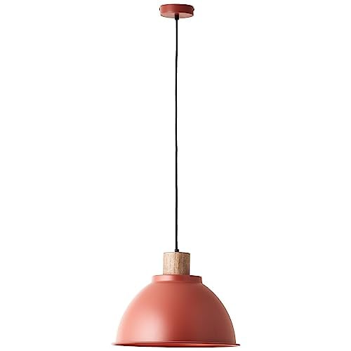 Brilliant Erena Hanglamp Rood Metaal en Hout Ø 38 cm