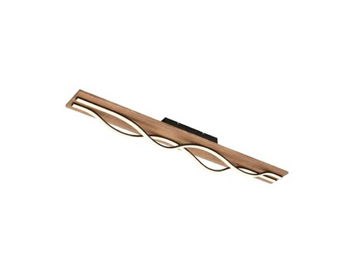 BRILONER - Plafonnier LED vintage en forme de vague\, lumière blanc chaud\, socle en bois\, plafonnier LED\, lampe\, lampe de salon\, lampe de chambre\, lampe de cuisine\, plafonnier\, 98 cm\, bois noir