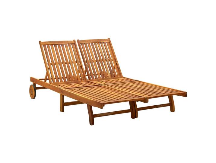vidaXL Doppel-Sonnenliege Massivholz Akazie, Braun, Holz, Rechteckig, 123x85x199 cm, Gartenmöbel, Gartenliegen