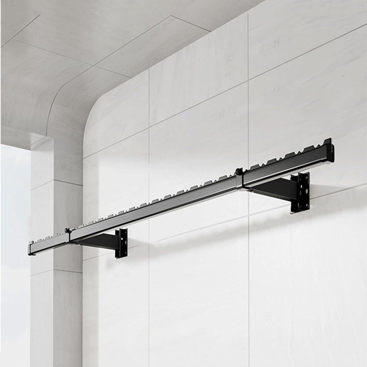 Zwart Wandgemonteerd Droogrek - Opvouwbaar en Ruimtebesparend Kledingrek - 90 cm