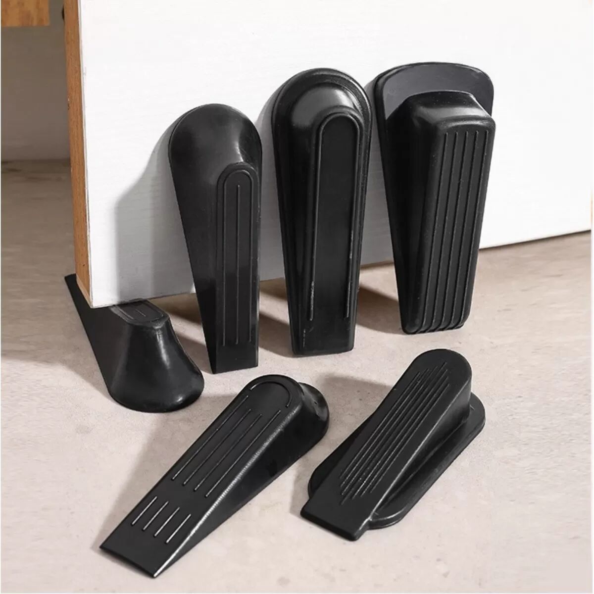 INF 5er-Pack Gummi-Türstopper, Schwarzer Türkeil, Antikollision & Winddicht, 27g pro Stück