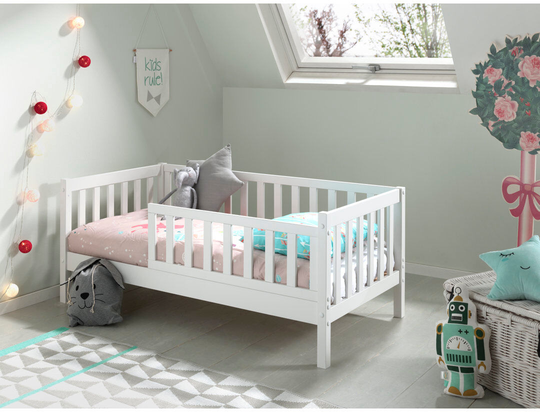 Vipack Cot Bed / Toddler (70 x 140cm) Bed Frame White UK Toddler - DE 70 x 140 cm