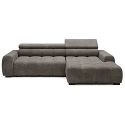 Ecksofa Bull Stoff Grau Stone
