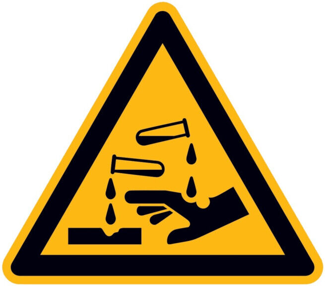 SafetyMarking Panneau d'avertissement film SL 100 mm Avertissement substances corrosives ; wolk (21.A8110)