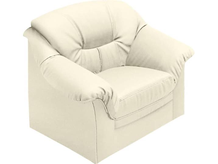 Sessel DOMO COLLECTION Montana Kunstleder-Bezug, zeitlos und elegant , beige (creme), B:102cm H:84cm T:82cm, SOFTLUX-Kunstleder;Luxus-Kunstleder, Korpus in farblich passendem SOFTLUX-Kunstleder;NaturLEDER, echtes Rindsleder in Sitz und Rücken, Sessel, Sessel