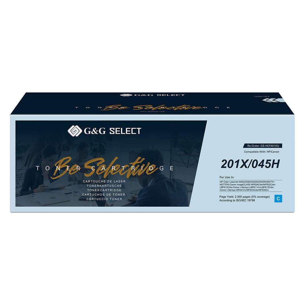 G&G Toner ersetzt HP, Canon 201X, 045H Kompatibel Cyan CF401X/Cartridge 045H C (C) (GS-HCF401X(U))