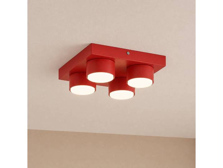 Deckenlampe Brix TK Lighting, dimmbar, rot, für Wohn- / Esszimmer, Metall, Modern, Deckenlampe