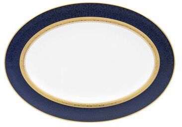 "Noritake Odessa Cobalt Gold Oval Platter, 14"""