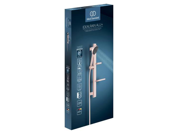 Ideal Standard Alu+ combiné de douche avec douchette 2 fonctions et 2 tablettes\, BD586RO