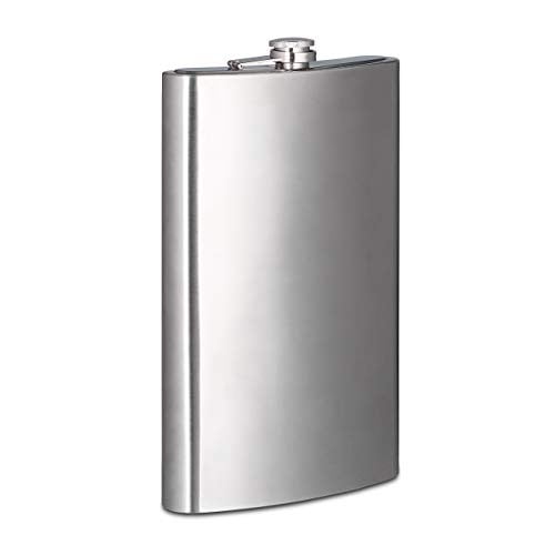 Relaxdays Heupfles RVS Zilver 1,8 l