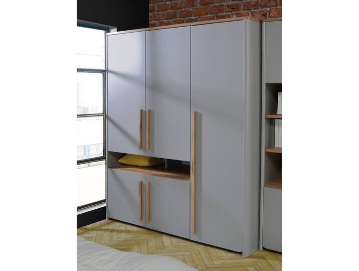 FORTE Kleiderschrank in Grau - 158x194,3x58,7cm (BxHxT)