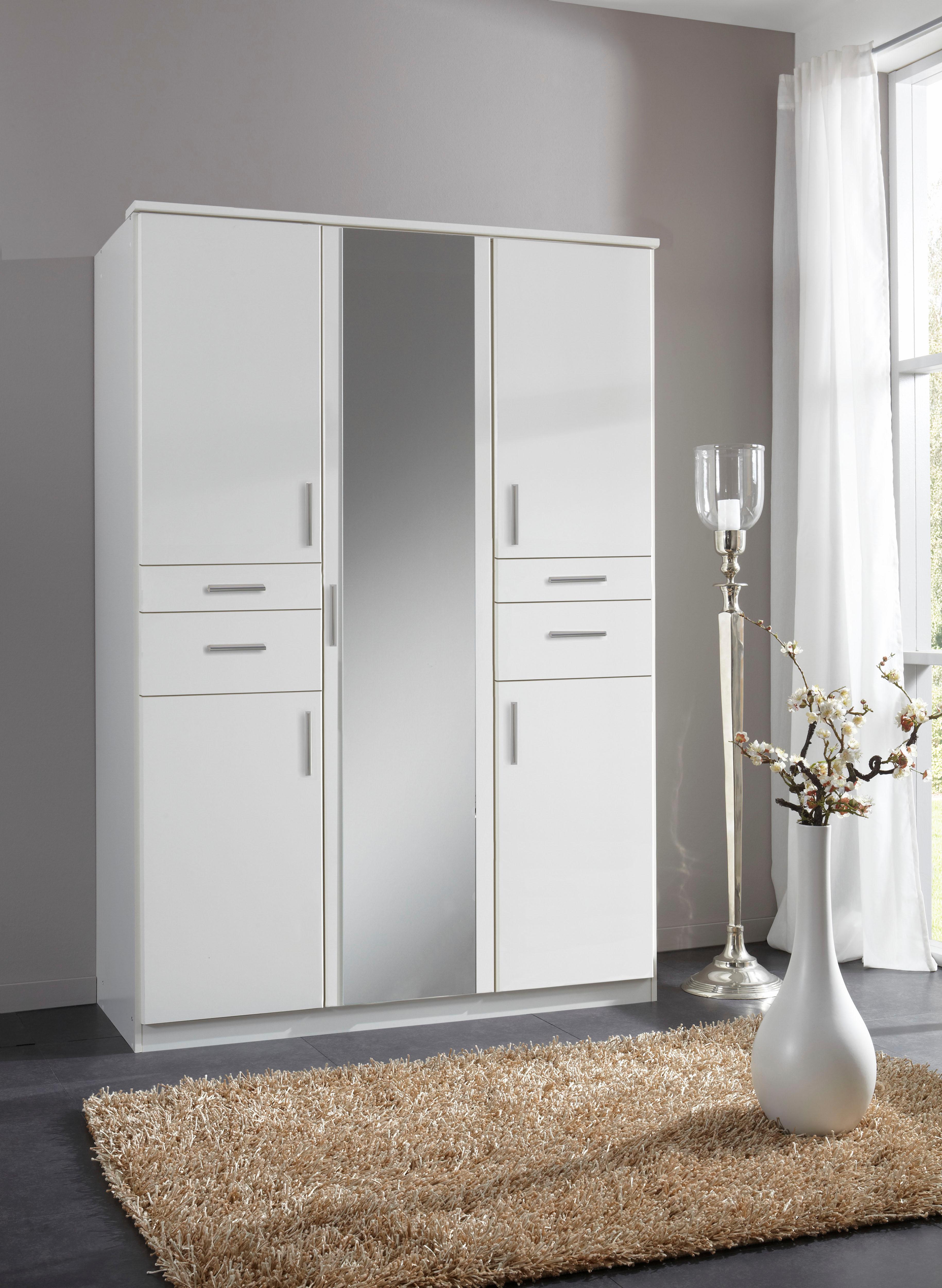 Kleiderschrank WIMEX "Koblenz", weiß, B:135cm, Schränke, Kleiderschrank, mit Accessoire-Schubkästen