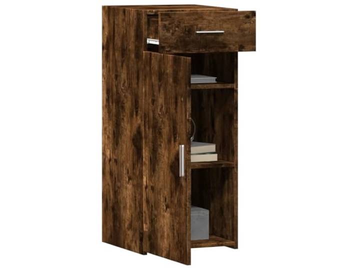 KTHLBRH Anrichte Eiche Rauchgrau 40 x 42,5 x 93 cm Holz mehrschichtig Praktische Tür, großer Stauraum, einfache Reinigung, inklusive Wandbefestigung