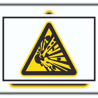 HB-Druck Vorsicht Explosivstoffe Symbol Schild A5 (148x210mm)