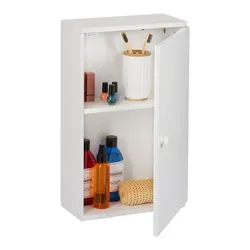 Relaxdays Hängender Badschrank mit Tür Weiß