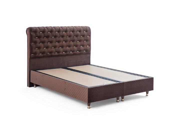 Xlmoebel Polsterbett Braunes Designer Bettgestell mit eleganter Polsterung (Bettgestell, 1-tlg., Bett), Hergestellt in Europa