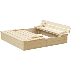 SANDKASTEN aus Holz mit faltbarer Abdeckung und Bank 118 x 122 x H20 - M051-1
