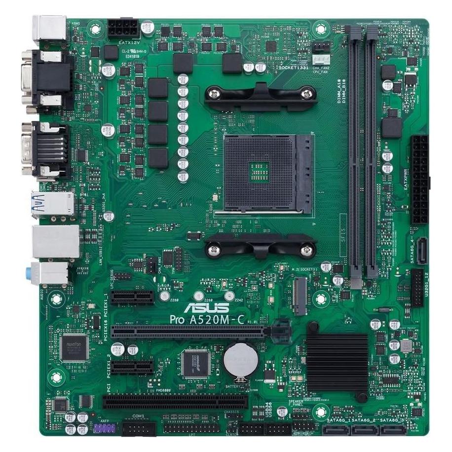 ASUS MB PRO A520M-C/ CSM AMD,AM4,DDR4,mATX (AM4, AMD A520, mATX) (90MB1550-M0EAYC)