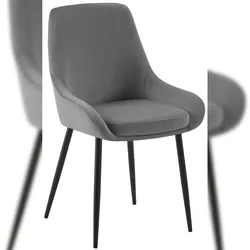 Proregal CHEFGASTRO Esszimmerstuhl GUADALAJARA Samt Schwarz HxBxT 86x50x53cm Samt Dunkelgrau Küchenstuhl