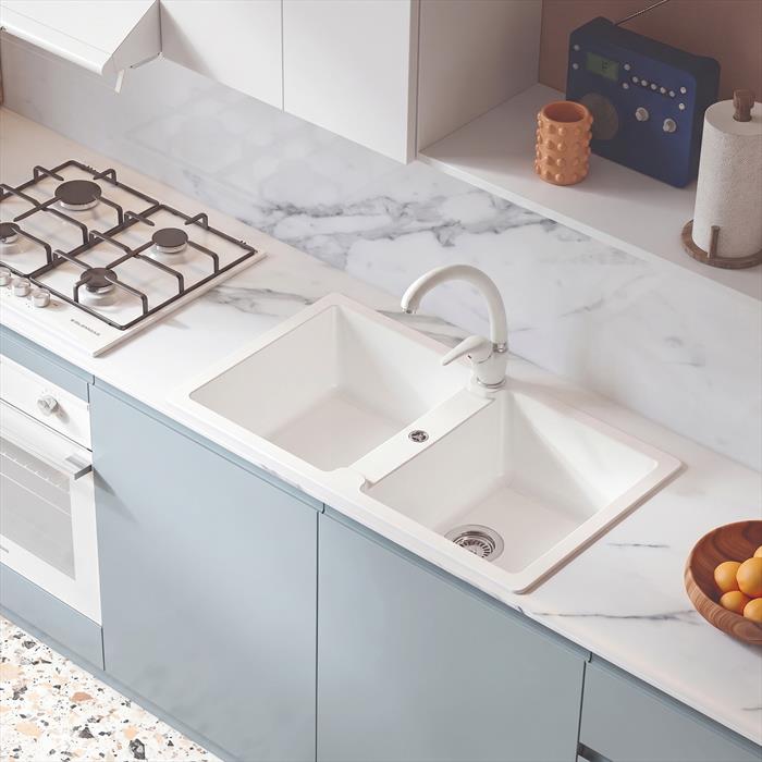 GLEM GAS Miscelatore Monocomando Con Canna Girevole Mixcwh-bianco Opaco