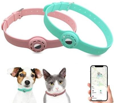 Uplifted Finds Silicone Anti Lost Pet Collar For Apple AirTag Protective Tracker l green