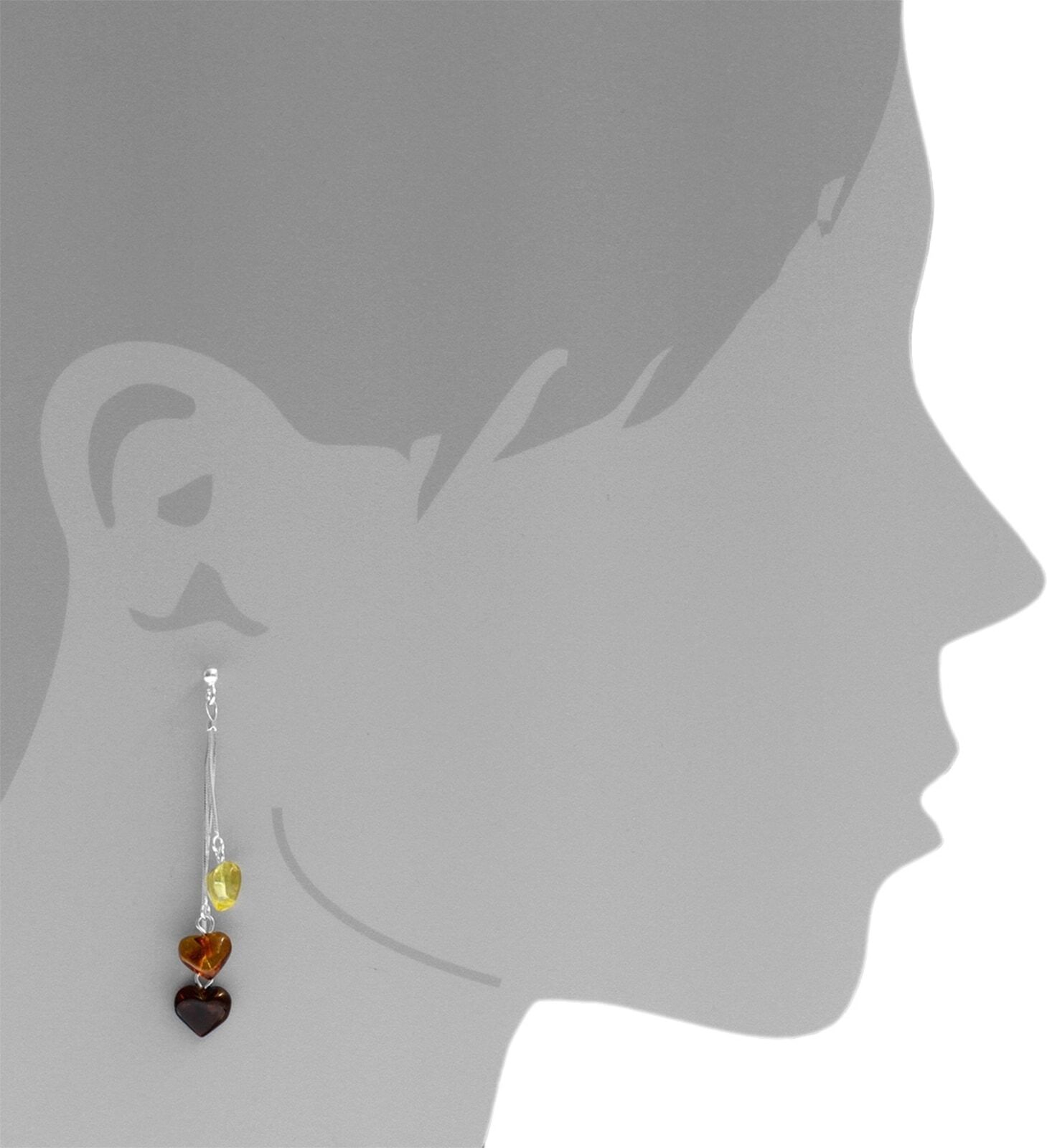 Paar Ohrhänger OSTSEE-SCHMUCK "Ostsee-Schmuck Ohrhänger Herz Ohrhänger Herz", weiß (weiß, neutral), Ohrringe, Damen, 60x10mm, Silber 925 (Sterlingsilber), Paar Ohrhänger
