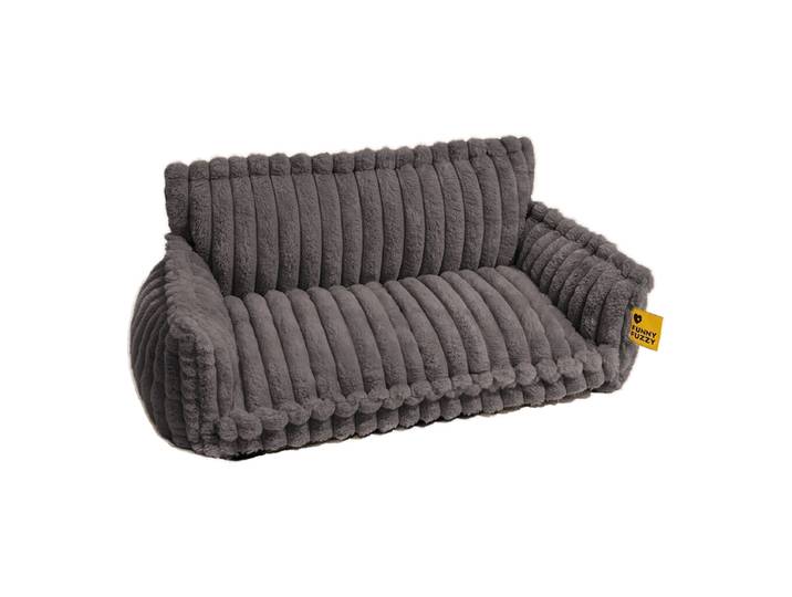 FUNNYFUZZY Groot Wasmachinevriendelijk Pluizig Orthopedisch Zacht Hondensofa Bed - Donkergrijs Maat M