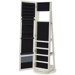 Songmics Drehbarer Schmuckschrank mit Spiegel, 54x161x54 cm