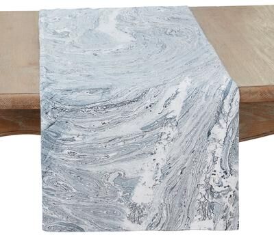 Saro Lifestyle "Ink Spill Delight Table Runner - 16""x72"""