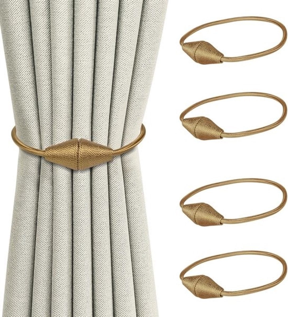 Magnetische Gordijnknopen Goud - 4 Stuks - Gordijn Accessoires voor Raamdecoratie