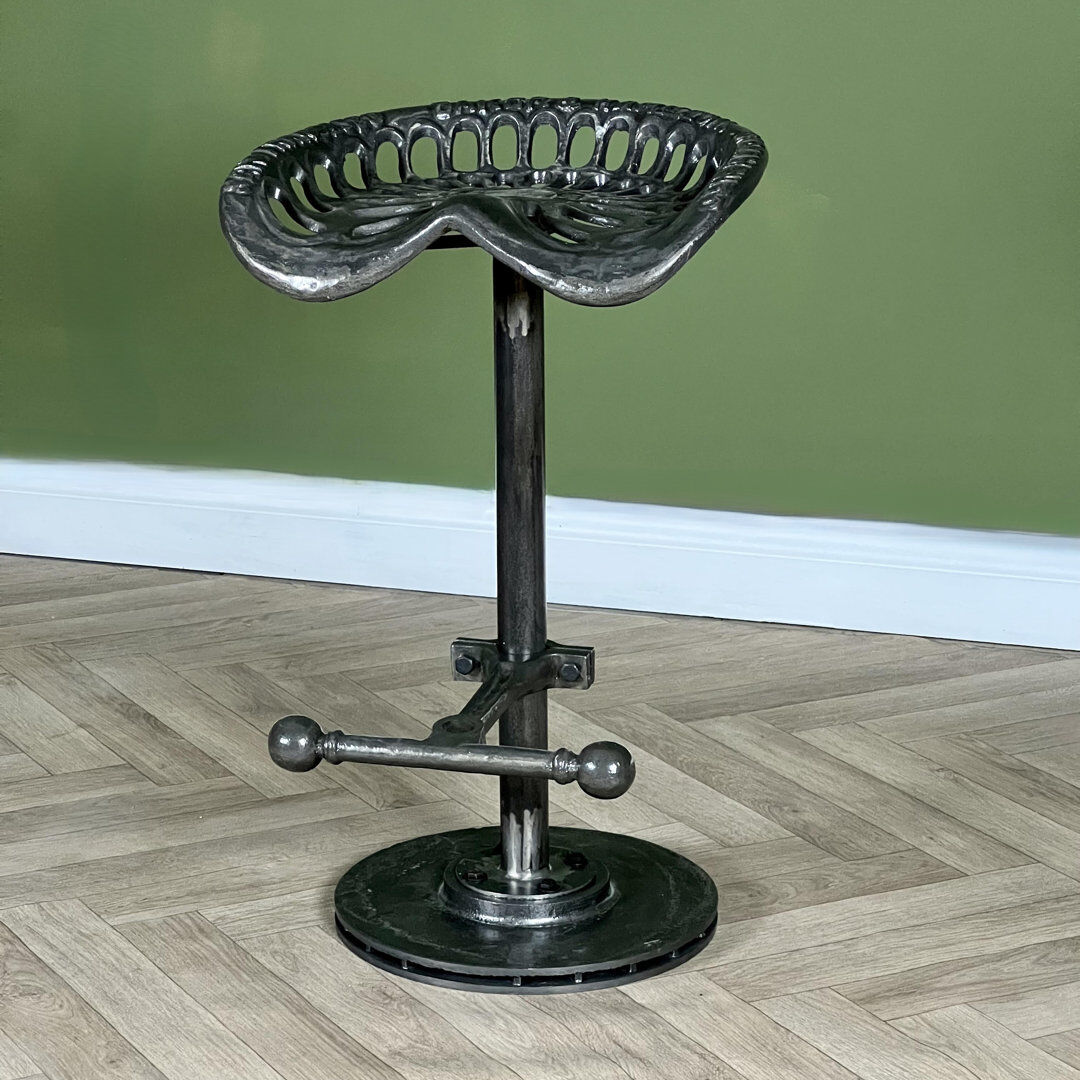 Borough Wharf Karmen Adjustable Height Bar Stool 43cm W X 33cm D