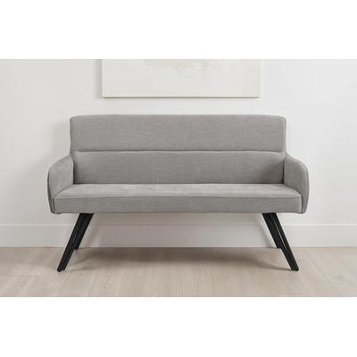 Sitzbank BYLIVING "Tino", grau (hellgrau, schwarz), B:140cm H:94cm T:67cm, Stoff, Sitzbänke, Sitzbank, mit Federkernpolsterung in 140 oder 160cm, hochwertige Polsterbezüge