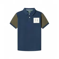 Hackett London für Jungen. HK5600038 Polo Multi marineblau (9Años= 134cm), Lässig, Baumwolle, Kurzarm, Kinderbekleidung