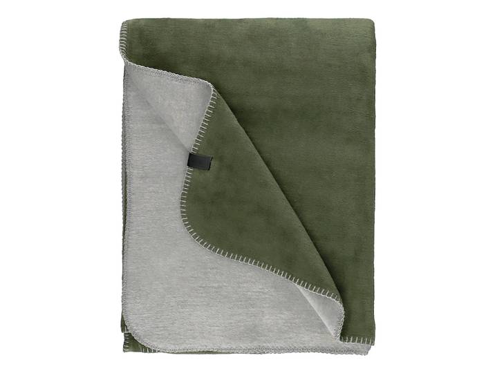 Plaid Favorit 150 x 200 x 1cm Vert/Vert olive Tissu mélangé