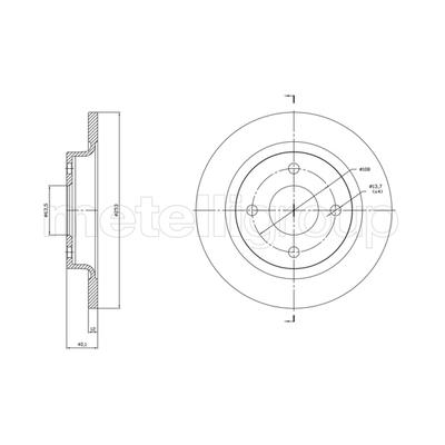 METELLI Bremsscheibe 23-1846C voll 253mm 12mm für Ford