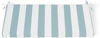 "45"" X 18"" Replacement Bench Cushion - Piped, Piped/Awning Stripe Aquatic - Grandin Road"