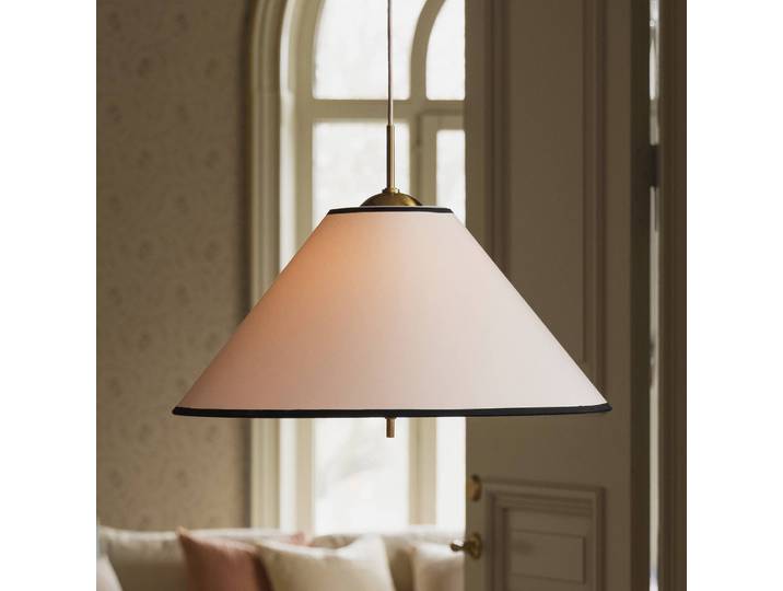 Globen Lighting Hängeleuchte IRIS, dimmbar, creme / amber, für Wohn- / Esszimmer, Textil / Stoff / Seide, Skandinavisch