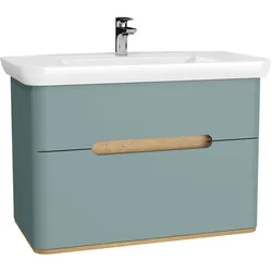Sento Set 98 cm Waschtisch + Unterschrank 2 Laden Fjordgrün Matt