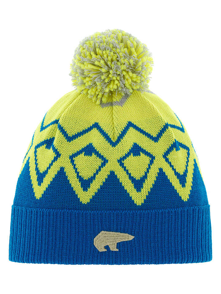 Eisbär Mütze "Ziggy" in Gelb/ Blau - onesize
